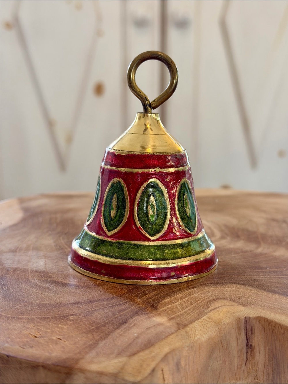Vintage Brass Bell Santa’s World Kurt Adler